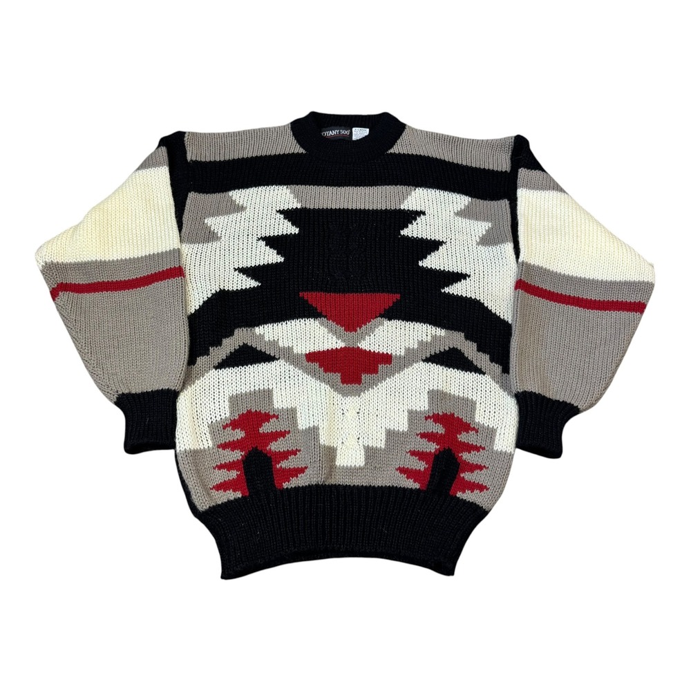 Vintage 80s 90s Botany 500 Geometric Acrylic Crewneck Sweater Men's XL (Fits L)